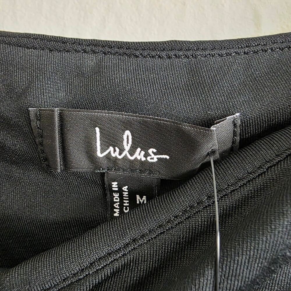 NEW Lulus Incredibly Posh Black Ruched Asymmetrical Midi Dress - Picture 9 of 13
